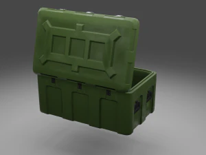 military cases pack low-poly 3D Model