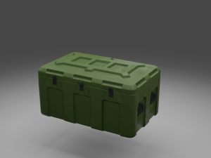 military cases pack low-poly Modello 3D