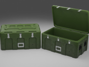 military cases pack low-poly Modello 3D