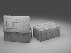 military cases pack low-poly Modello 3D