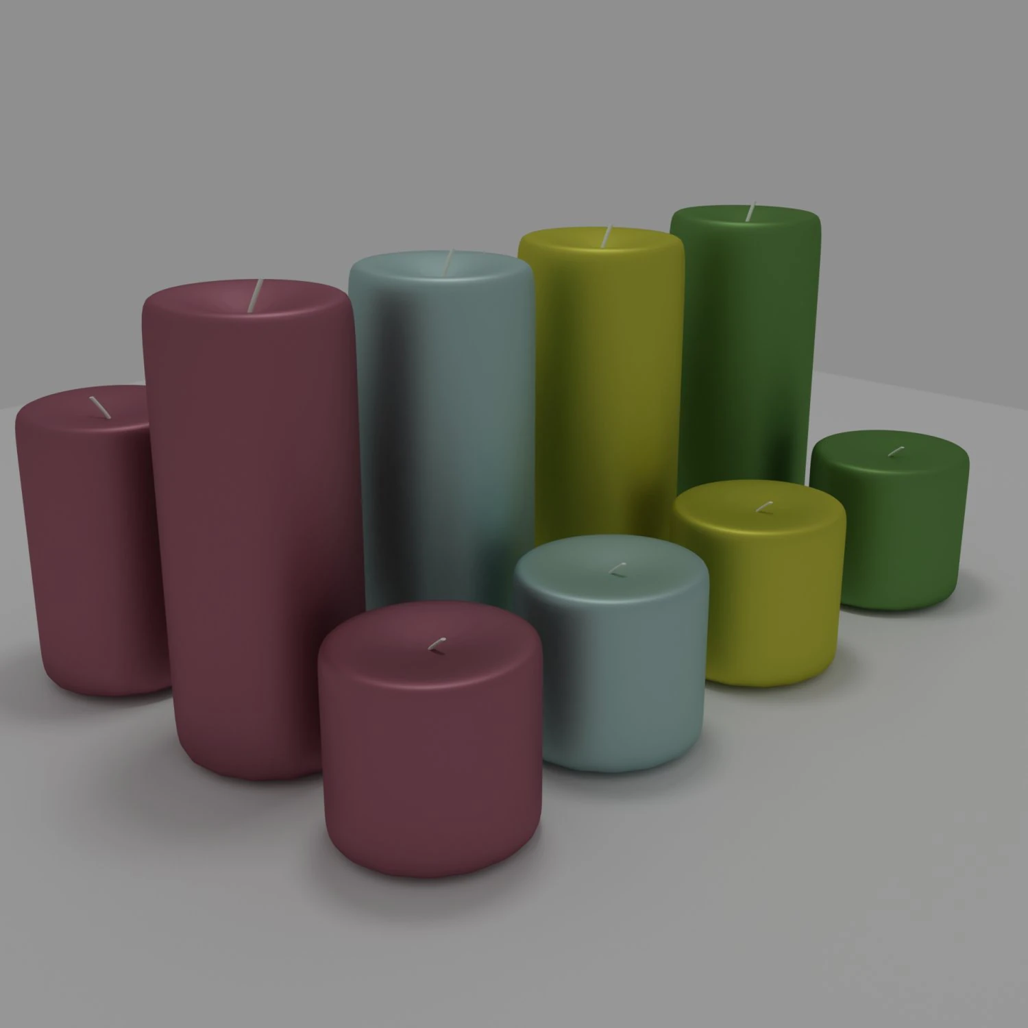 decorative candles 3D Model .c4d .max .obj .3ds .fbx .stl .blend 