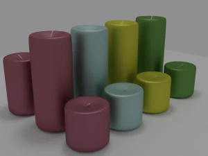 decorative candles 3D Model