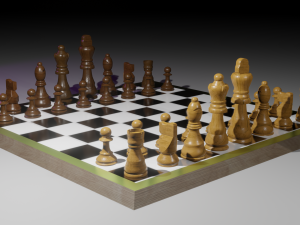 low-poly complete chess set 3D Model