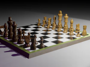 low-poly complete chess set 3D Model