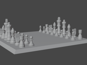low-poly complete chess set 3D 모델