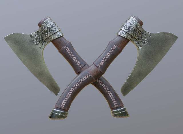 battle axe 3D Model .c4d .max .obj .3ds .fbx .stl .blend 