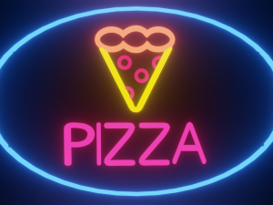 letrero pizza nen Modelo 3D