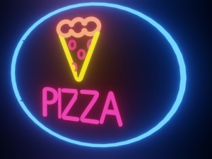 letrero pizza nen 3D Model