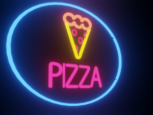 letrero pizza nen 3D Model
