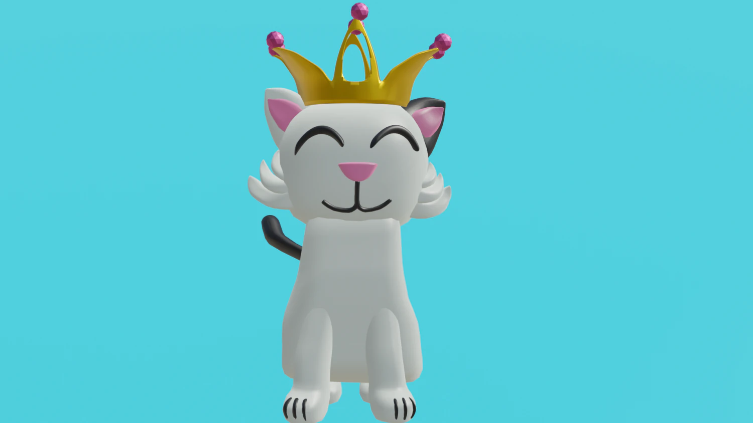 gato coronado 3D Model .c4d .max .obj .3ds .fbx .stl .blend