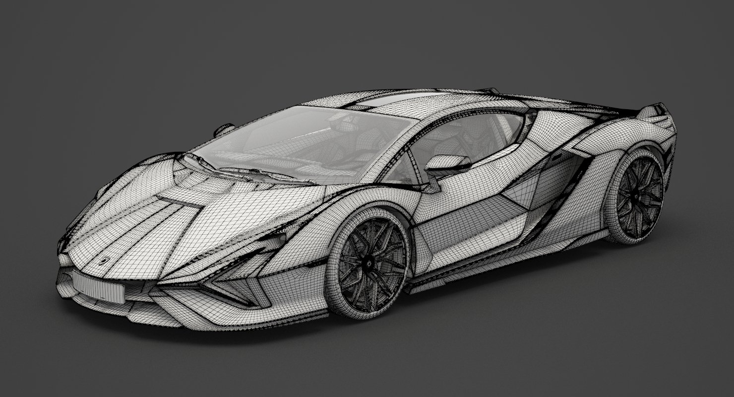 Lamborghini Sian with hq Interior 2020 3d model