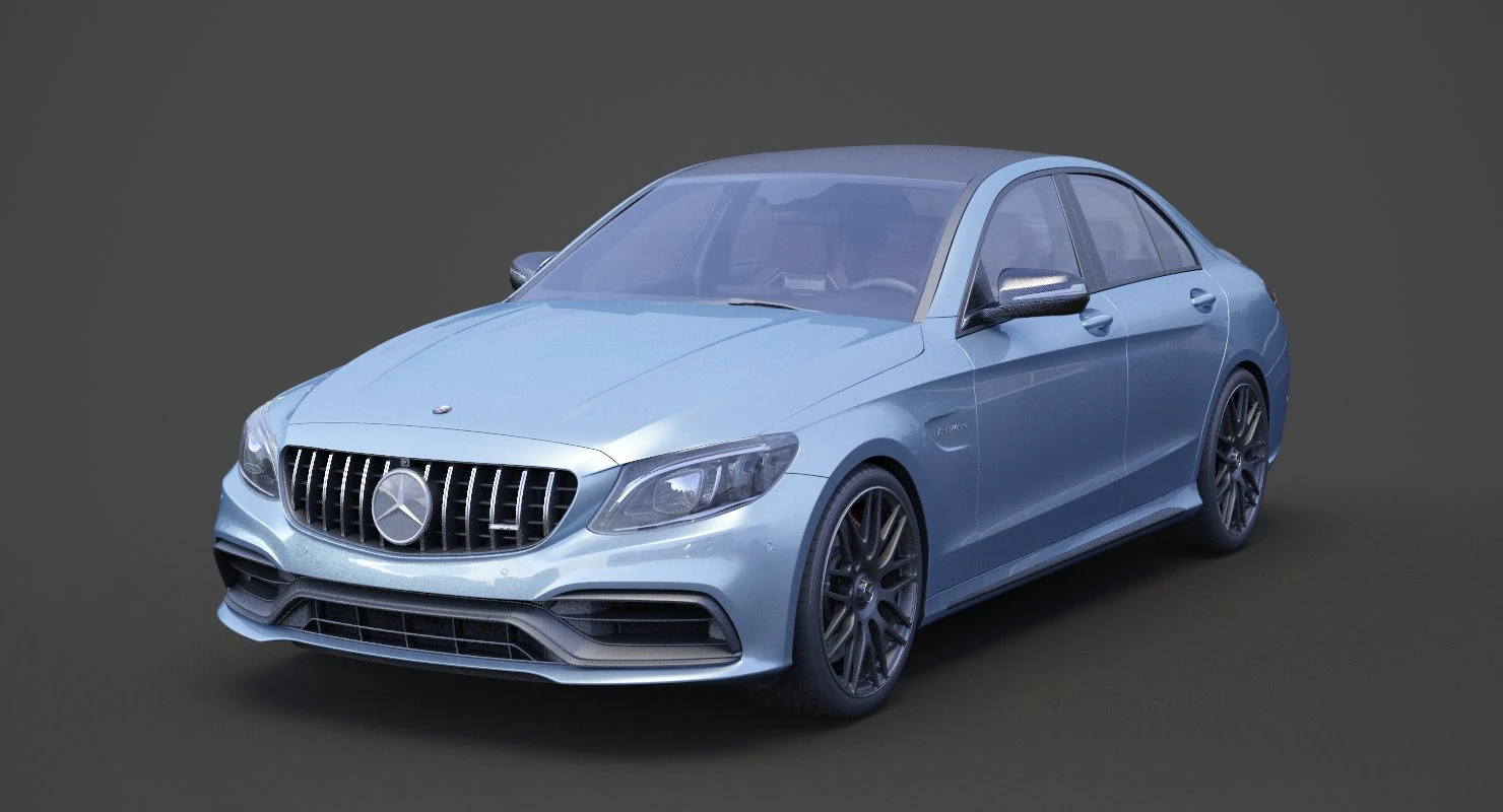 mercedes c63 s amg sedan 2019 hq interior 3D Model .c4d .max .obj .3ds .fbx .stl .blend 