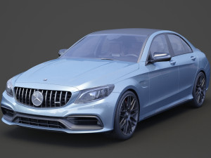 mercedes c63 s amg sedan 2019 hq interior Modèle 3D