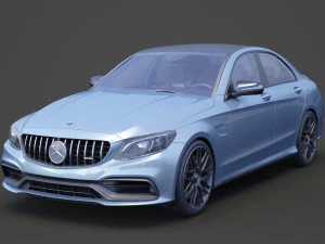 interior mercedes c63 s amg sedan 2019 hq Model 3D