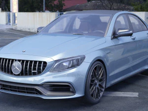 mercedes c63 s amg sedan 2019 hq interior 3D Model