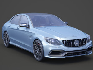 mercedes c63 s amg sedan 2019 hq interior Modelo 3D