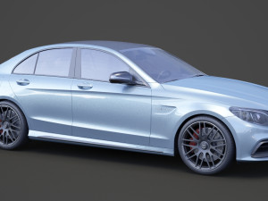 mercedes c63 s amg sedan 2019 hq interior Modelo 3D