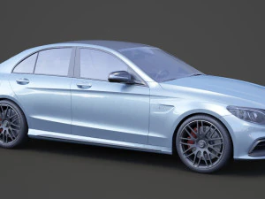 mercedes c63 s amg sedan 2019 hq interior 3D Model