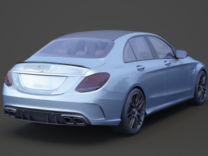 mercedes c63 s amg sedan 2019 hq interior Modelo 3D