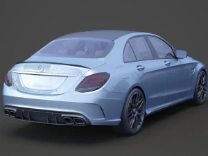 mercedes c63 s amg sedan 2019 hq interior 3D Model