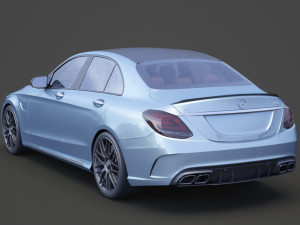 mercedes c63 s amg sedan 2019 hq interior Modelo 3D
