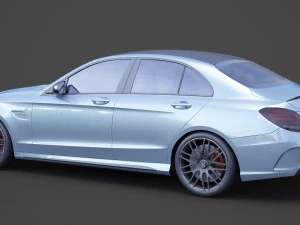 mercedes c63 s amg sedan 2019 hq interior 3D Model