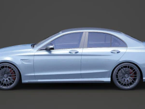 mercedes c63 s amg sedan 2019 hq interior 3D Model