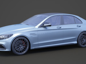 mercedes c63 s amg sedan 2019 hq interior Modelo 3D