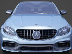 mercedes c63 s amg sedan 2019 hq interior 3D Model
