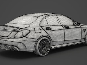 mercedes c63 s amg sedan 2019 hq interior Modelo 3D
