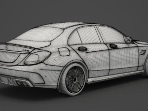mercedes c63 s amg sedan 2019 hq interior 3D Model