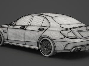 mercedes c63 s amg sedan 2019 hq interior Modelo 3D
