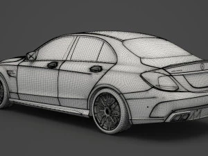 mercedes c63 s amg sedan 2019 hq interior 3D Model