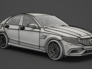 mercedes c63 s amg sedan 2019 hq interior Modelo 3D