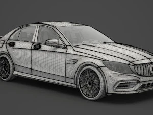 mercedes c63 s amg sedan 2019 hq interior 3D Model