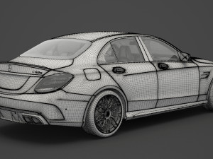 mercedes c63 s amg sedan 2019 hq interior Modelo 3D