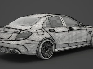 mercedes c63 s amg sedan 2019 hq interior 3D Model