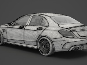 mercedes c63 s amg sedan 2019 hq interior Modelo 3D