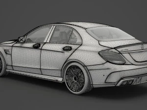 mercedes c63 s amg sedan 2019 hq interior 3D Model
