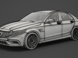 mercedes c63 s amg sedan 2019 hq interior Modelo 3D