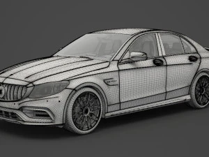 mercedes c63 s amg sedan 2019 hq interior 3D Model