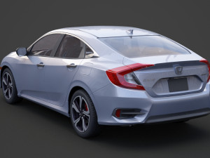 honda civic sedan ex 2016 Modello 3D