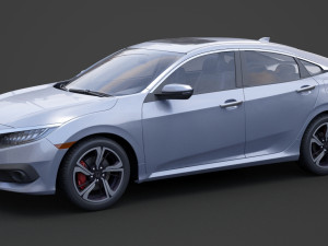 honda civic sedan ex 2016 Modello 3D