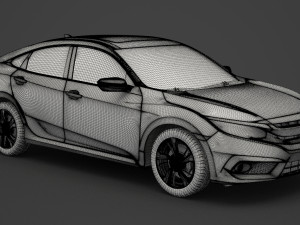 honda civic sedan ex 2016 Modello 3D