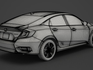 honda civic sedan ex 2016 Modello 3D