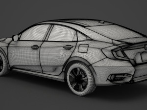 honda civic sedan ex 2016 Modello 3D