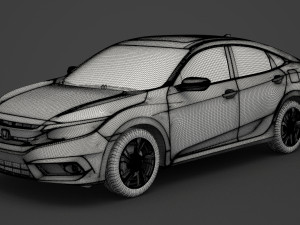 honda civic sedan ex 2016 Modello 3D