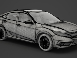 honda civic sedan ex 2016 Modello 3D