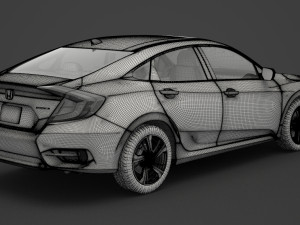 honda civic sedan ex 2016 Modello 3D