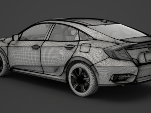 honda civic sedan ex 2016 Modello 3D